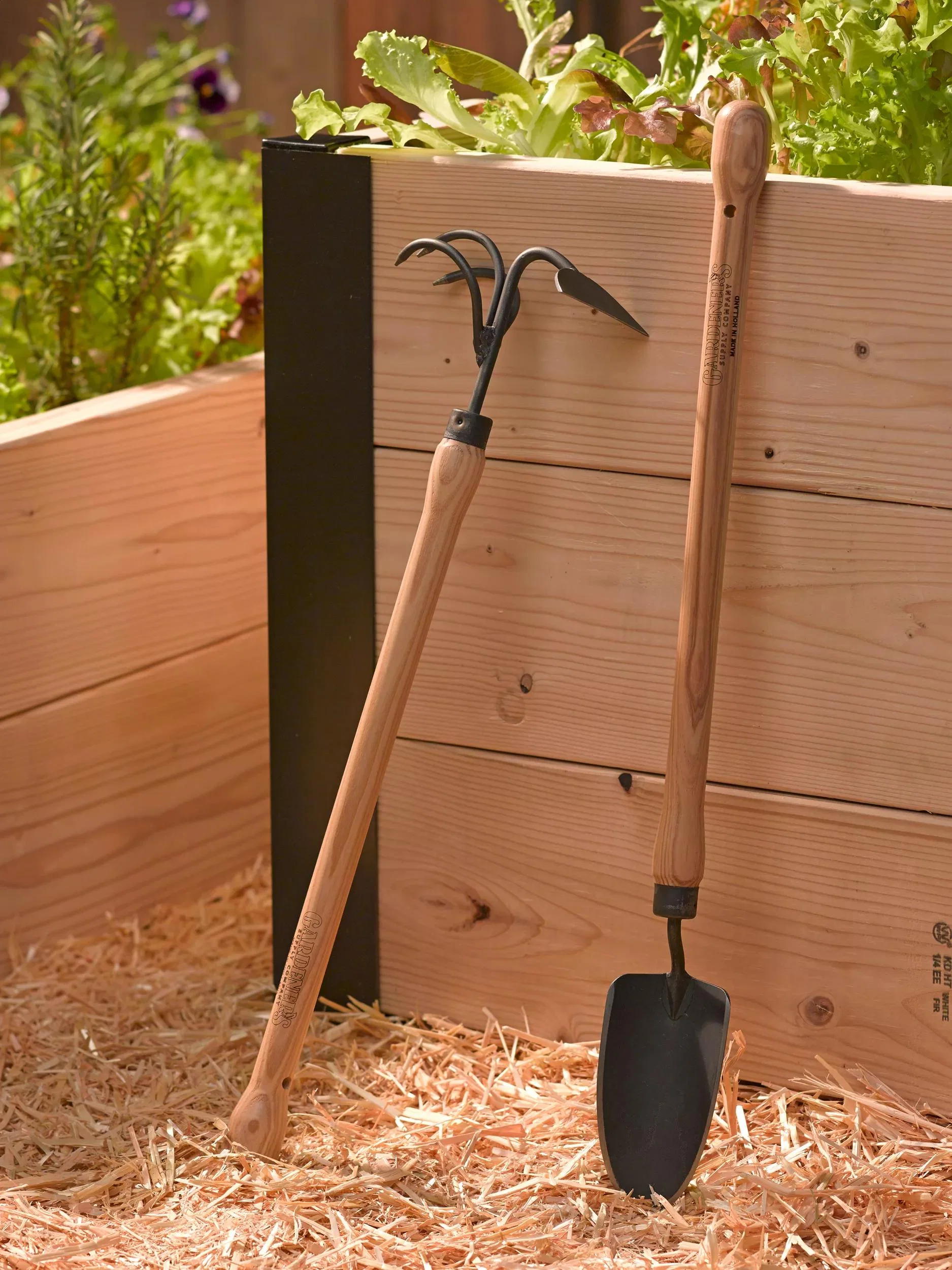 Raised Bed Trowel with Long Wooden Handle for Serious Gardeners
