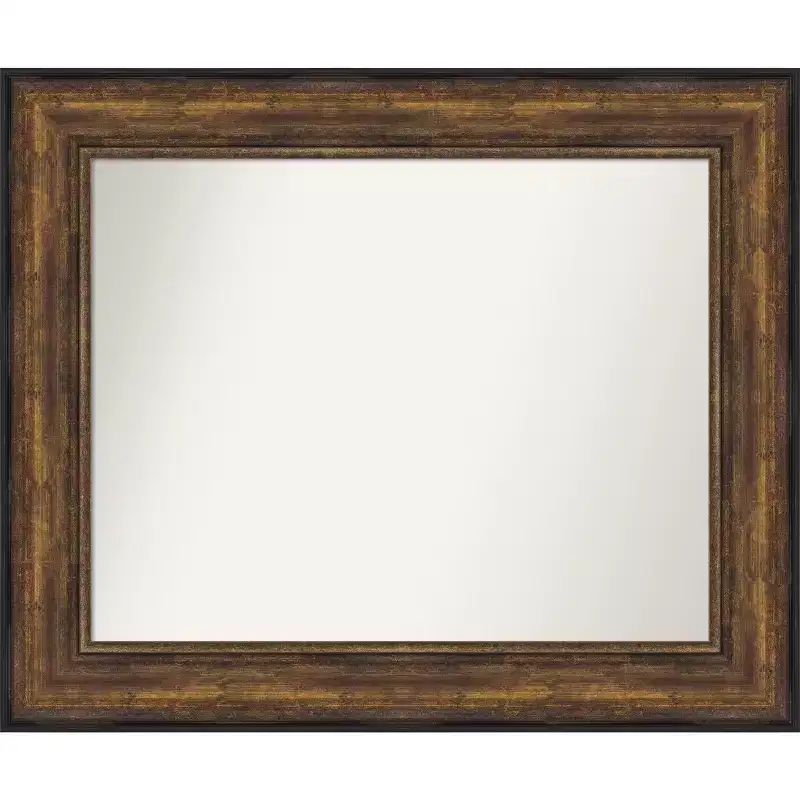 Amanti Art Ballroom Bronze Non-Beveled Bathroom Wall Mirror