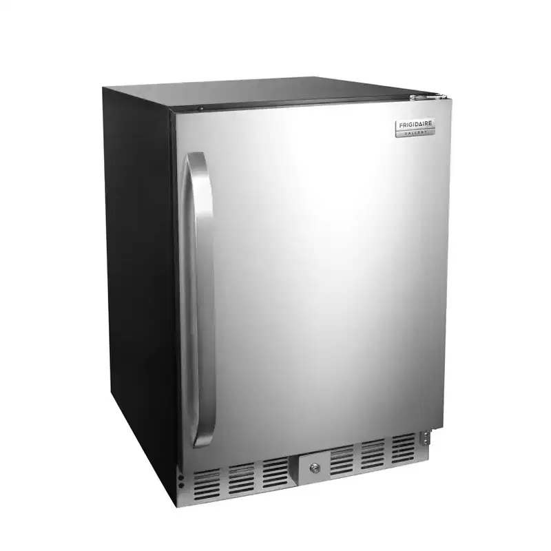 Frigidaire 5.0 cu ft Gallery Built In Under Counter Freezerless Refrigerator Stainless Steel Finish: ETL Listed, 3 Shelves, 1 Year Warranty