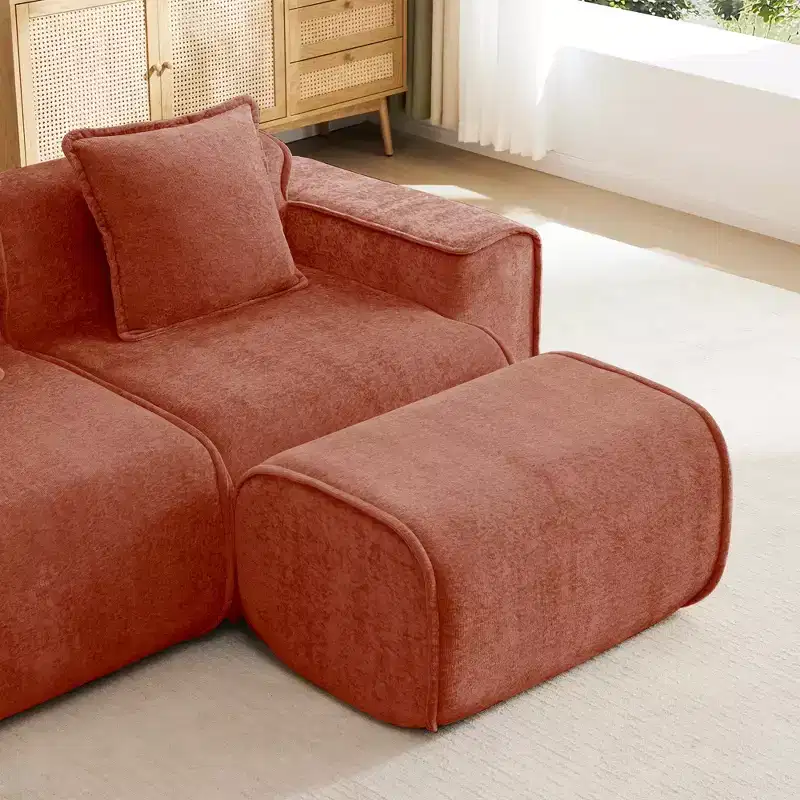 TUYOHW 30L Modern Modular Ottoman with High Resilience Foam,Luxury Velvet Footrest Ottoman for Living Room and Bedroom