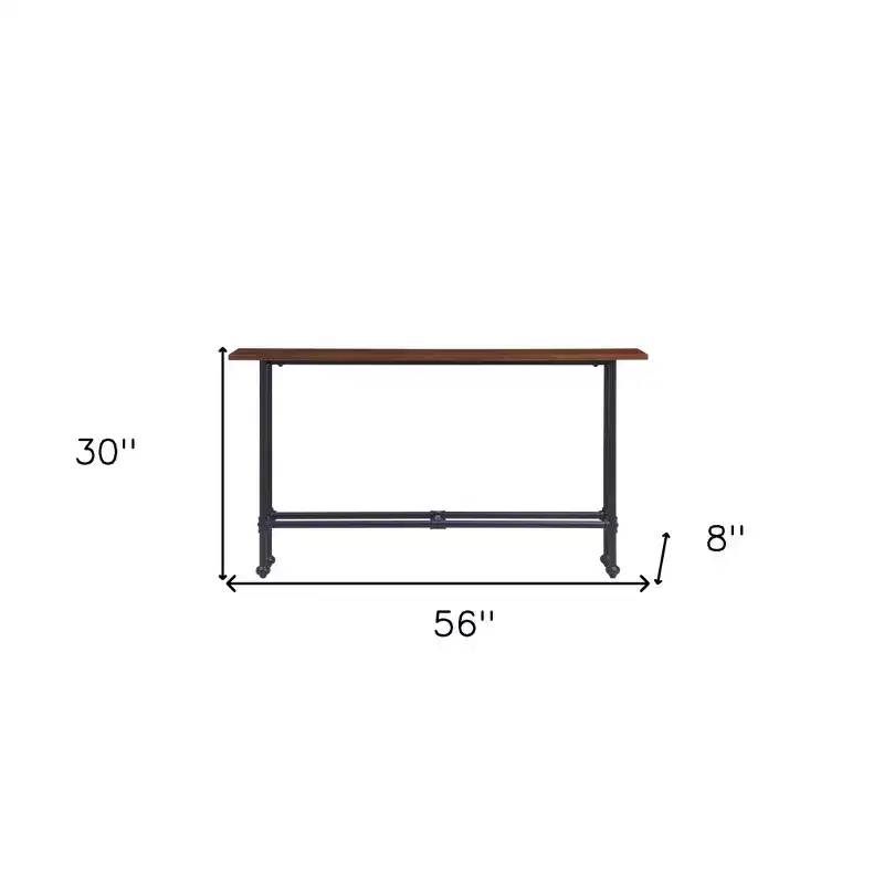HomeRoots 56 Espresso and Black Console Table