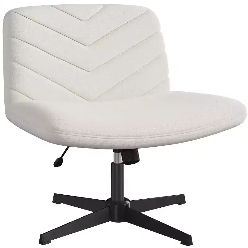 Fabric Swivel Desk Chair, Armless Office Chair for Home Office