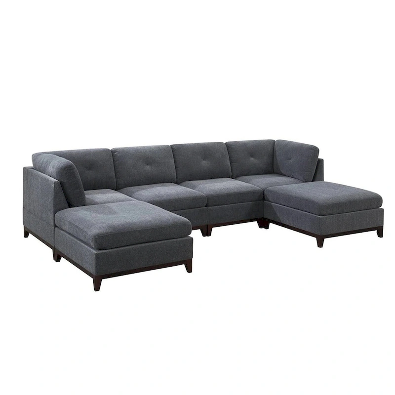 6 Piece Chenille Modular Setional Set