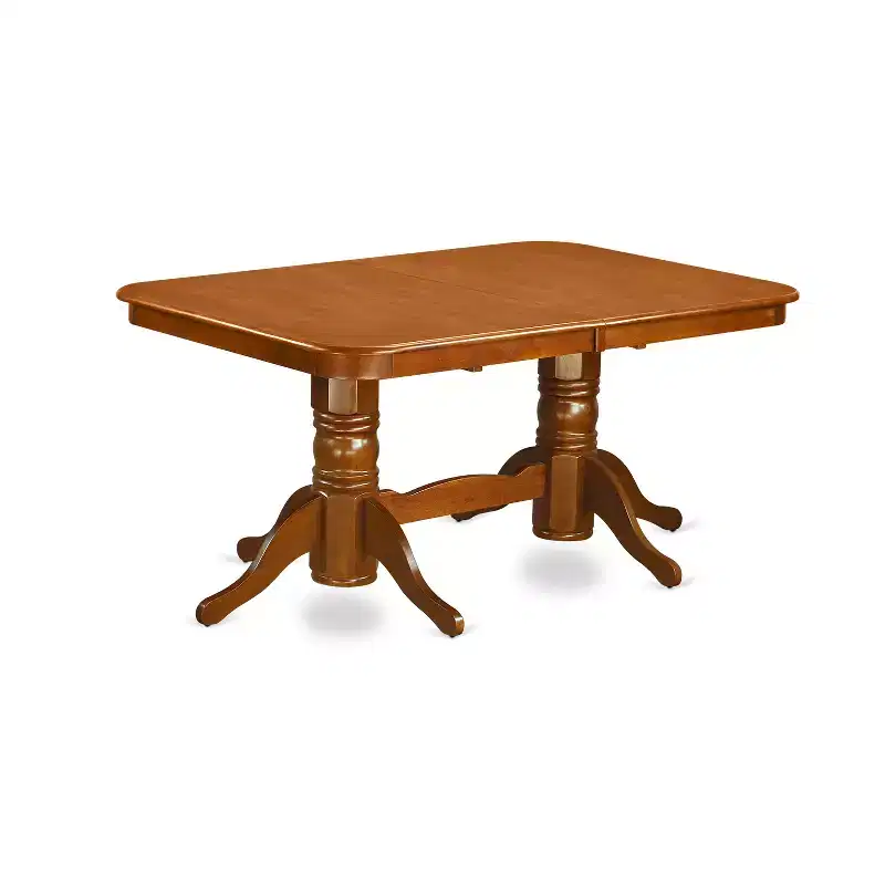 Kitchen Dining Room Set Table with Chairs - Saddle Brown - Extendable Leaf