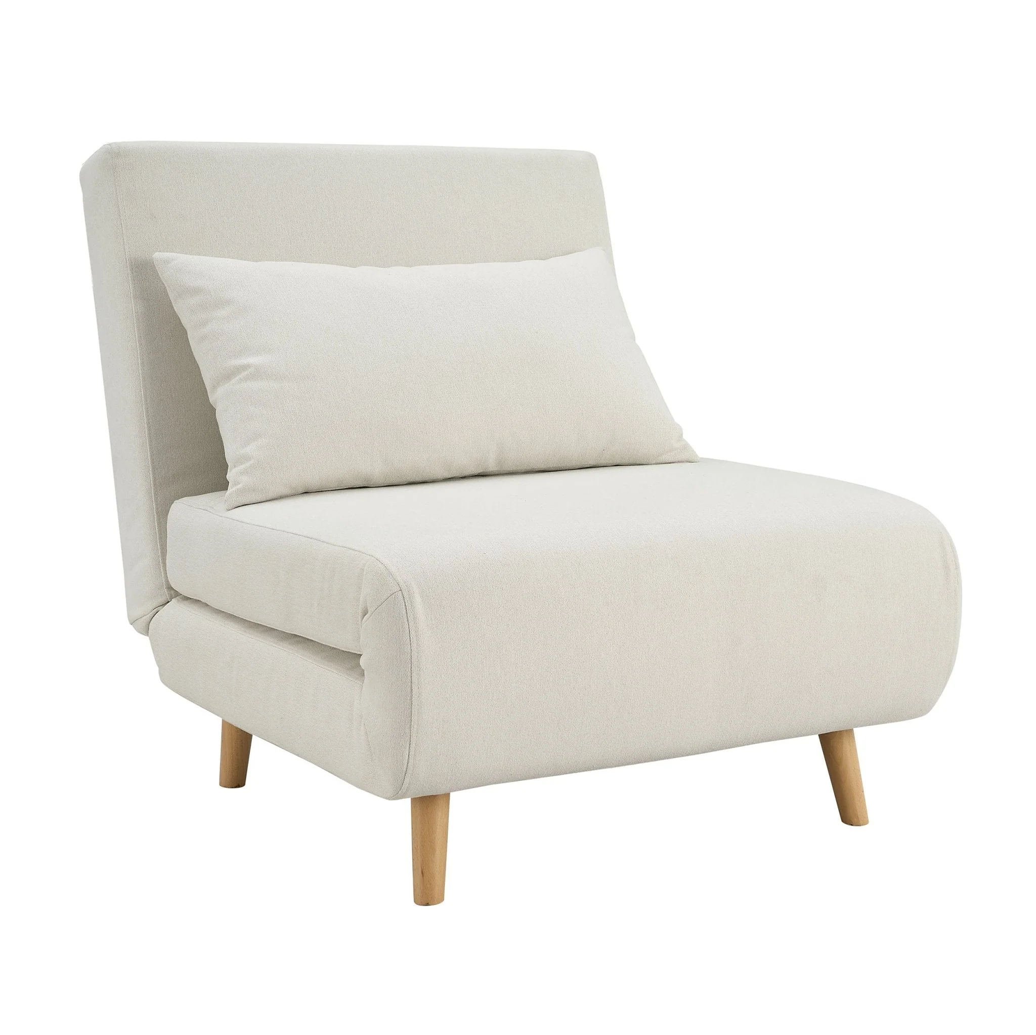 Single Sofa Bed - Cream Linen