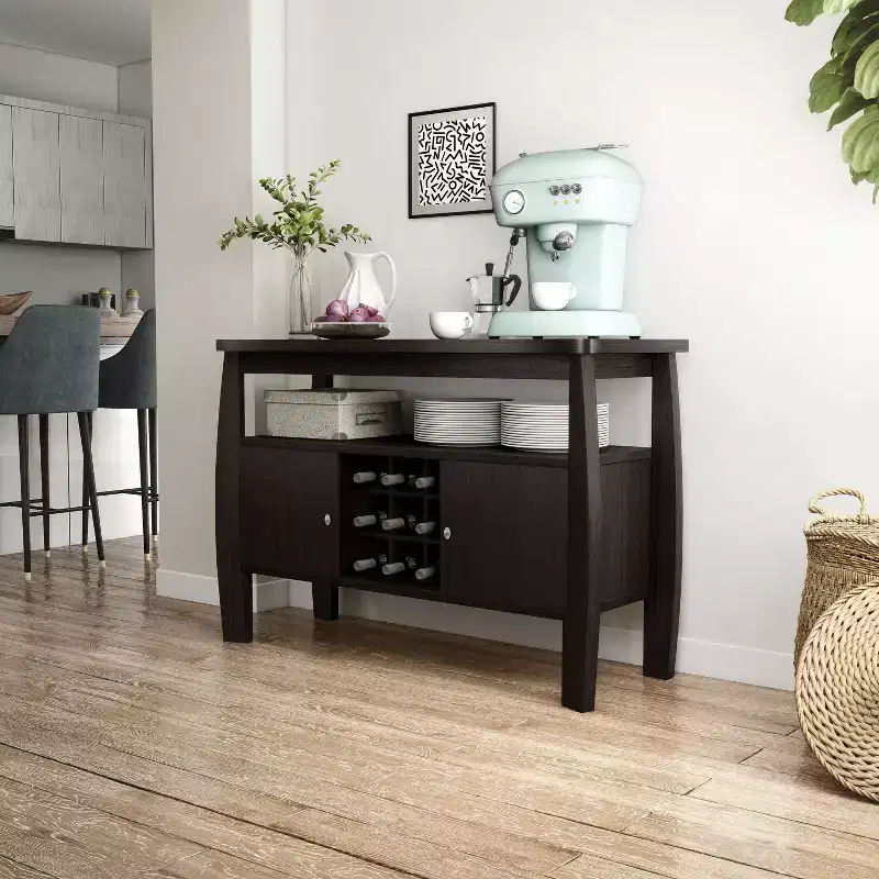 Angla Modern Bold Curved Dining Buffet Espresso - HOMES: Inside + Out