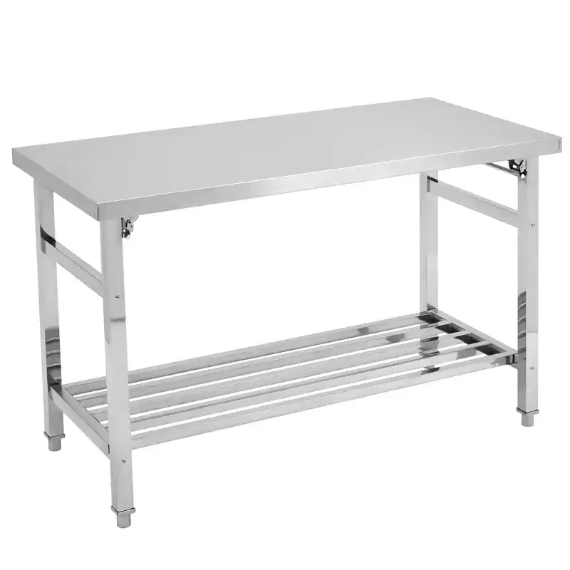 24 x 47 Inch Work Table for Prep & Work, NSF Commercial Heavy Duty Stainless Steel Folding Work Table with Adjustable Undershelf for Kitchen
