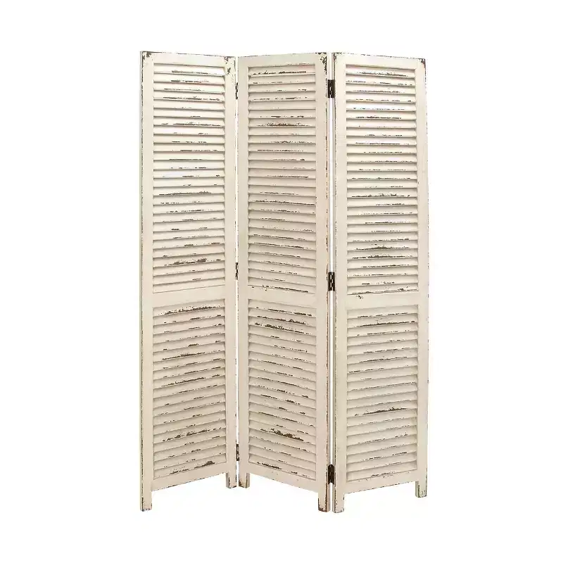 Farmhouse Wood Room Divider Screen Cream - Olivia & May
