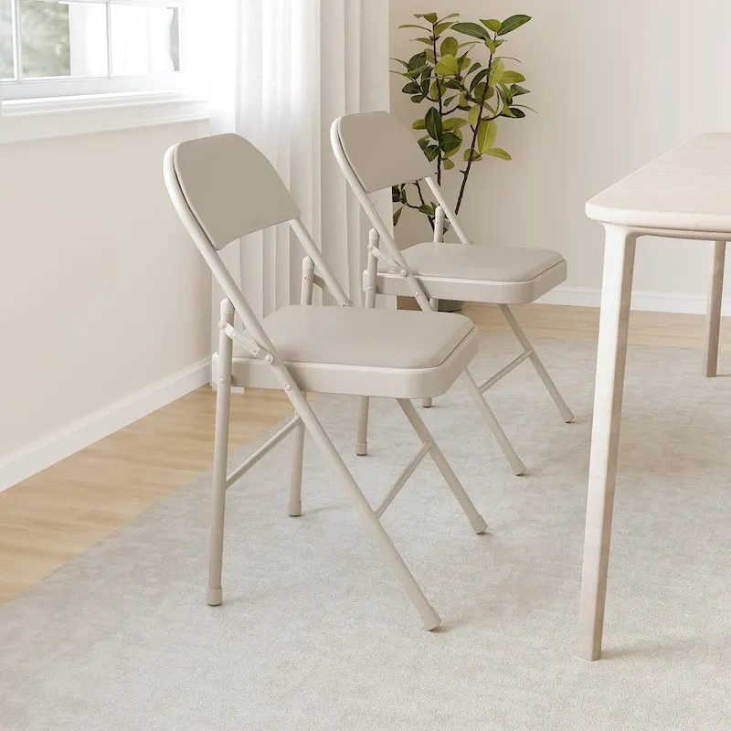 Folding Chairs 2/4 Pack With Padded Cushion and Back