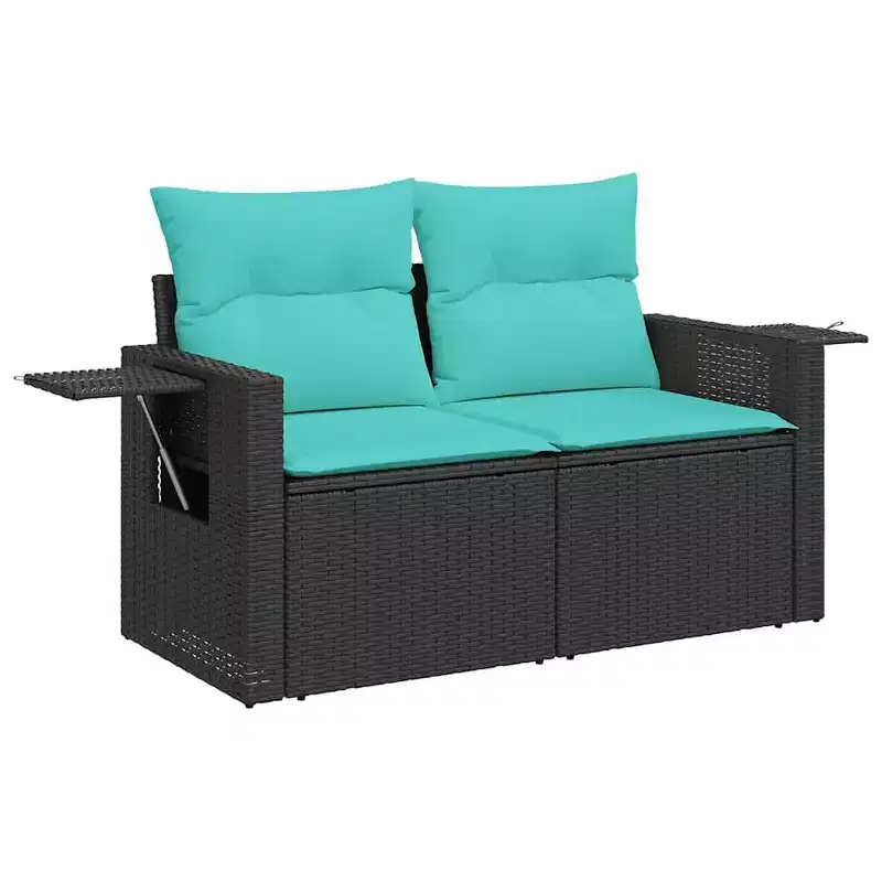 vidaXL 4 Piece Garden Sofa Set with Cushions Grey Poly Rattan