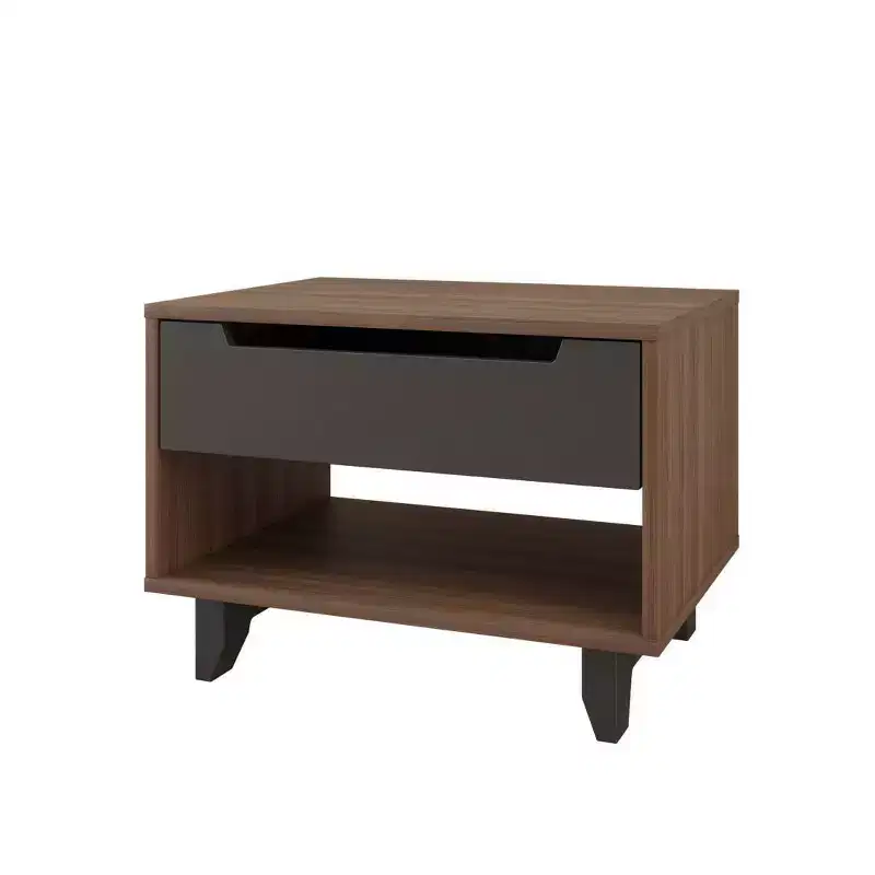 Open Shelf 1 Drawer Nightstand