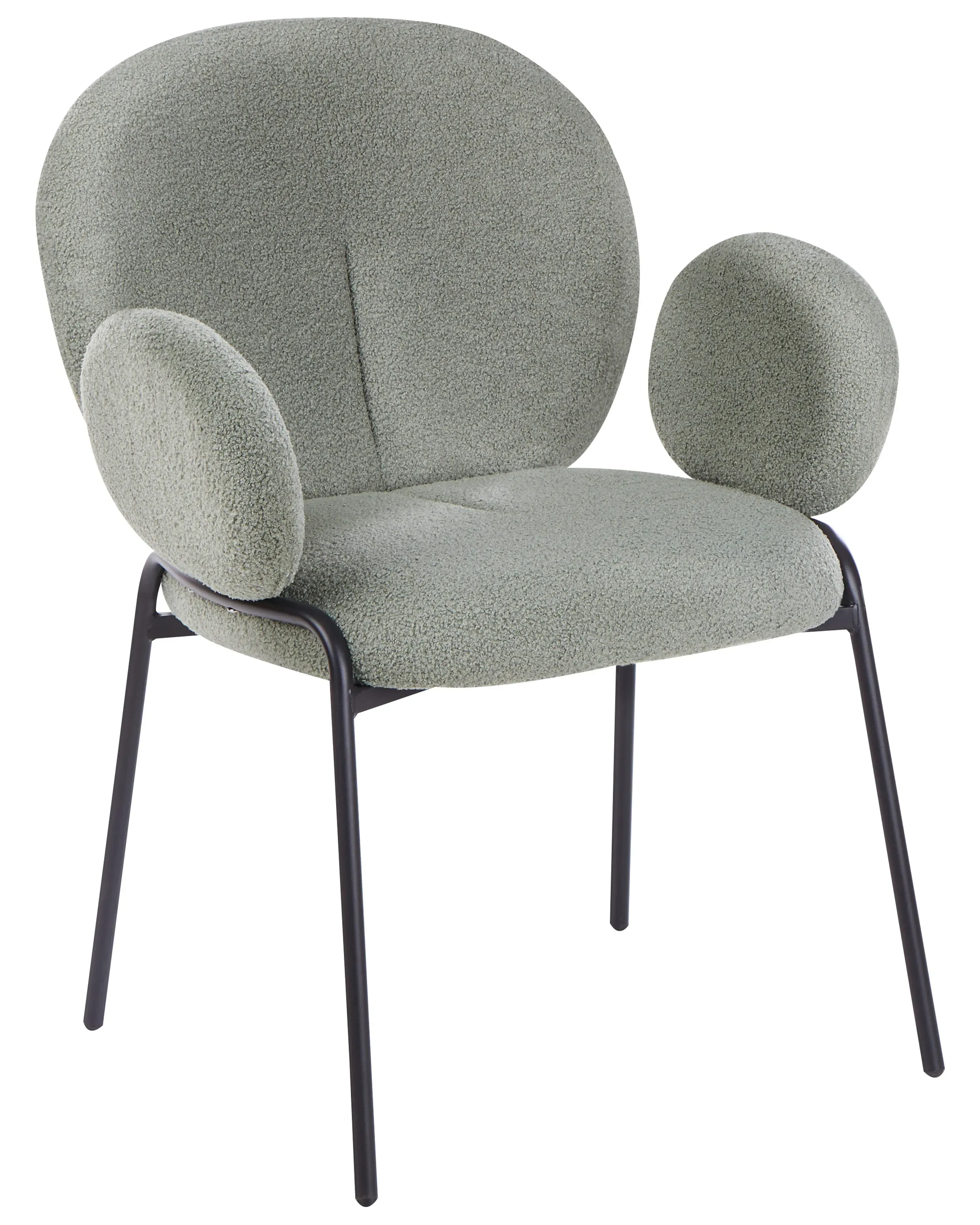 Set di 2 sedie da pranzo Bouclé Verde chiaro