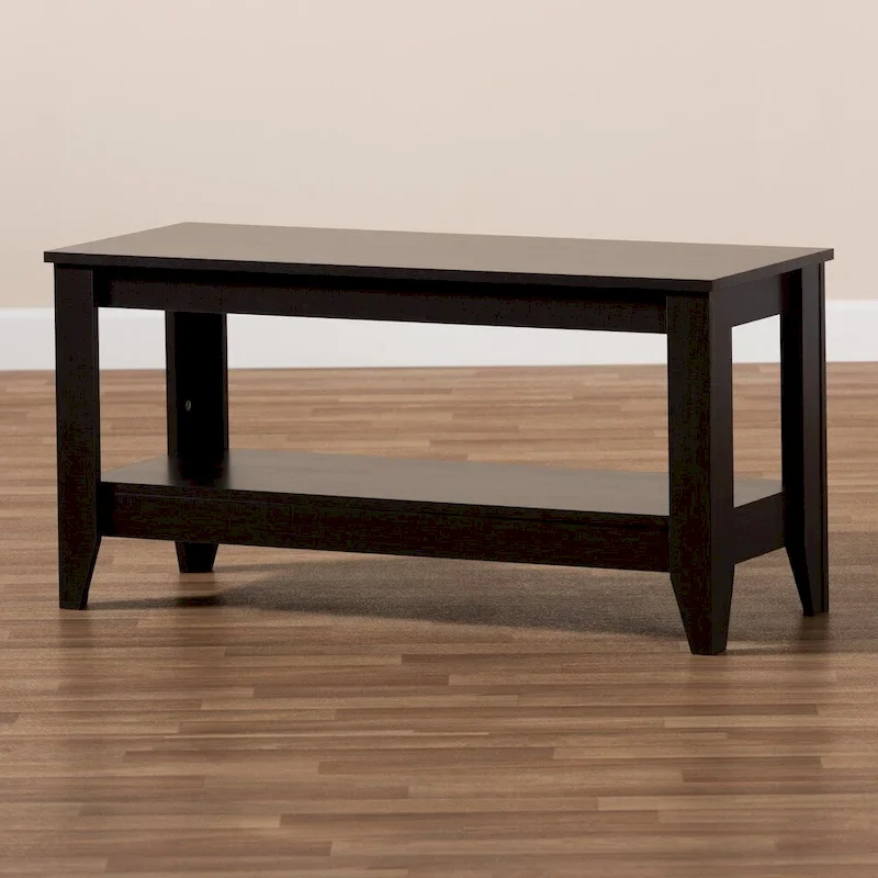 Modern Rectangular Wenge-finished Wood Coffee Table