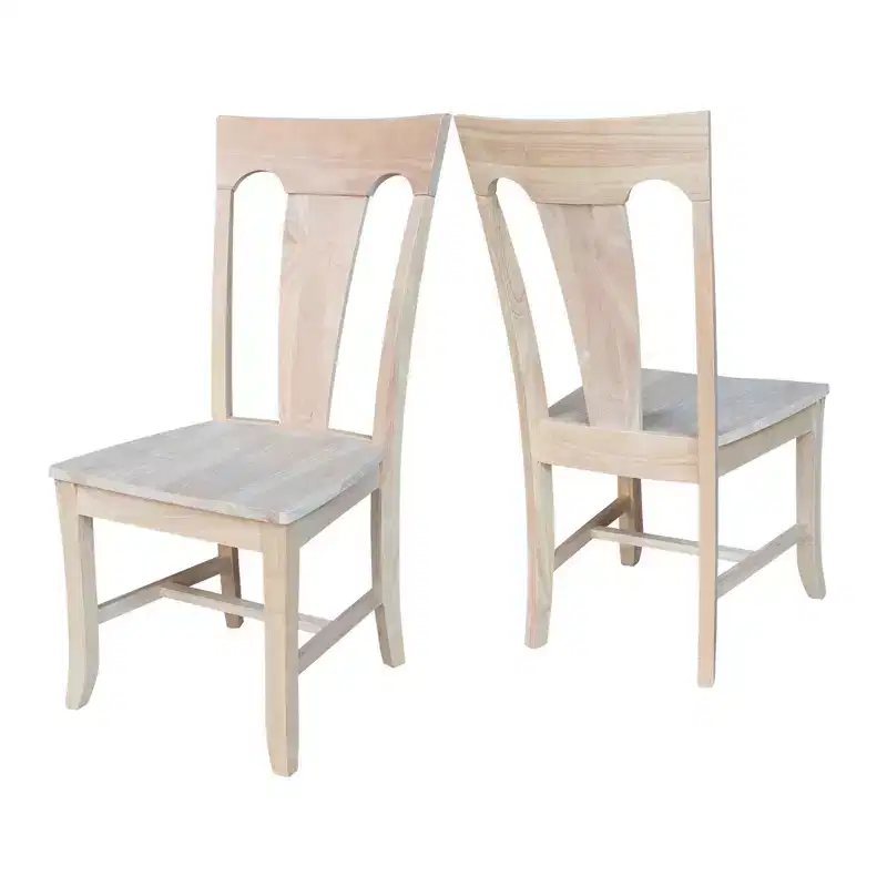 Set of 2 Elle Armless Chairs Unfinished - International Concepts