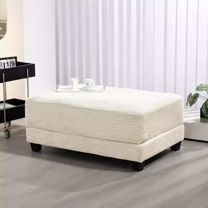 Hyleory Corduroy Oversized Comfort Ottoman for Bedroom, Living Room, Nursing Room