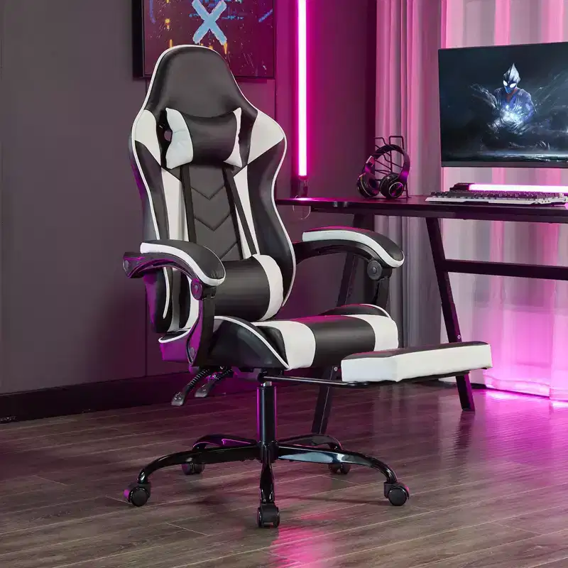 Okak Modern Adjustable Swivel Gamer Chair with Headrest & Lumbar Support,High Ergonomic Task Chair Computer Chair for Adults