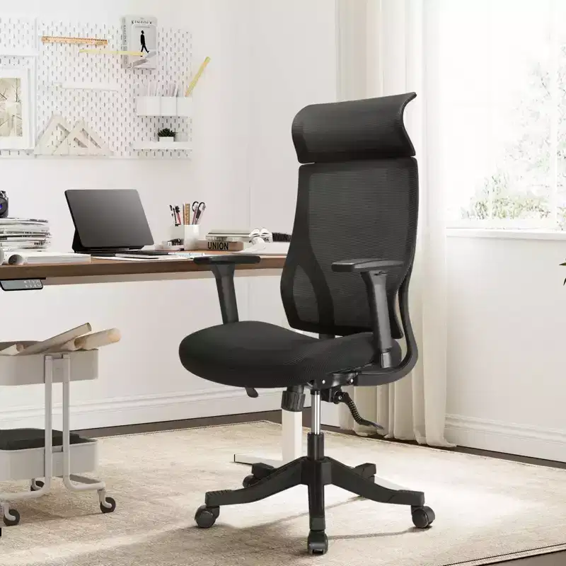 Ergonomic Mesh Office Chair BIFMA Certified with 3.5 Inch Cushion Adjustable Lumbar Support Flip-Up Arms 330 lb Capacity Desk Chair