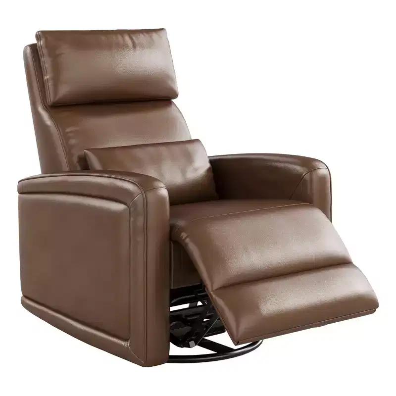 Swivel Recliner Chair with Adjustable Backrest and Upholstered Wingback Design
