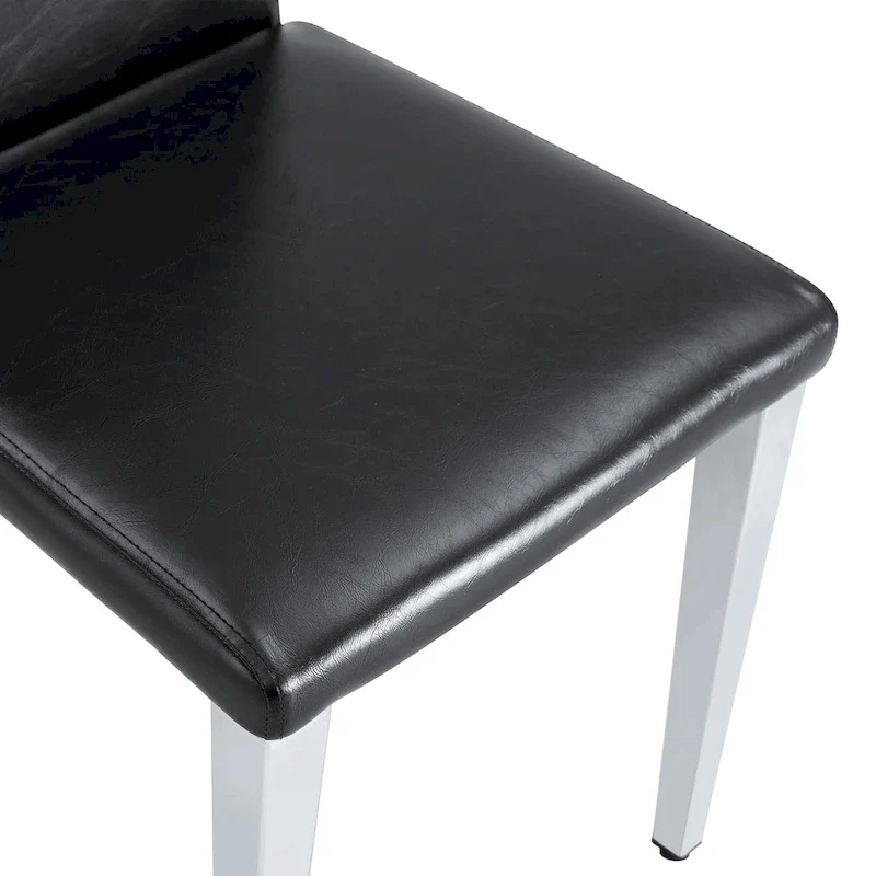 Dining Chairs Set of 4,Modern Kitchen & Dining Room Chairs,Faux Leather Cushion Seat Metal Legs