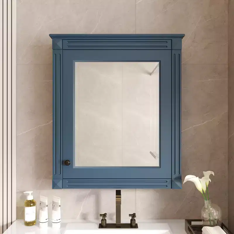 Bathroom Storage Wall Cabinet with Mirror, Medicine Cabinet with Height Adjustable Shelf, White