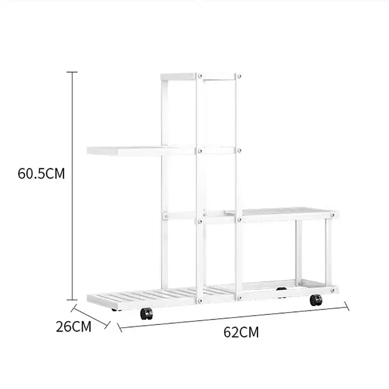 Plant Stand, Flower Plants Shelf Stand, Tall Plant Stand With Wheels, Multi-Tier Planter Pot Holder Flower Stand for Living Room Balcony Garden