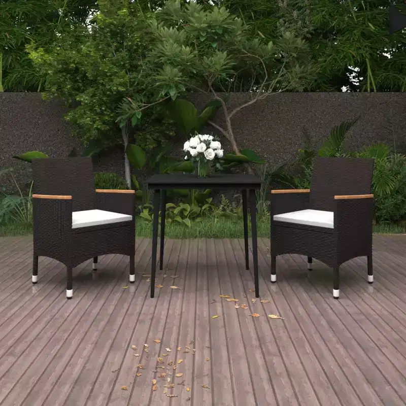 vidaXL Garden Dining Set Table PE rattan Medium Durable