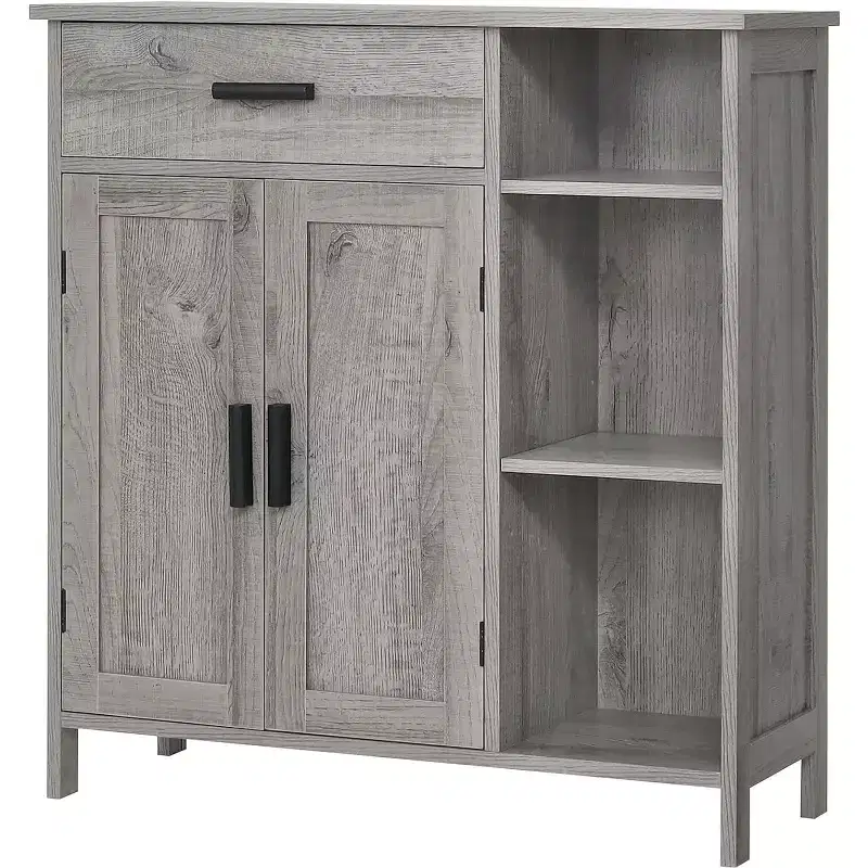 Bathroom Cabinet, Floor Storage Cabinet with Doors and Shelves, Coffee Bar Cabinets with Drawer