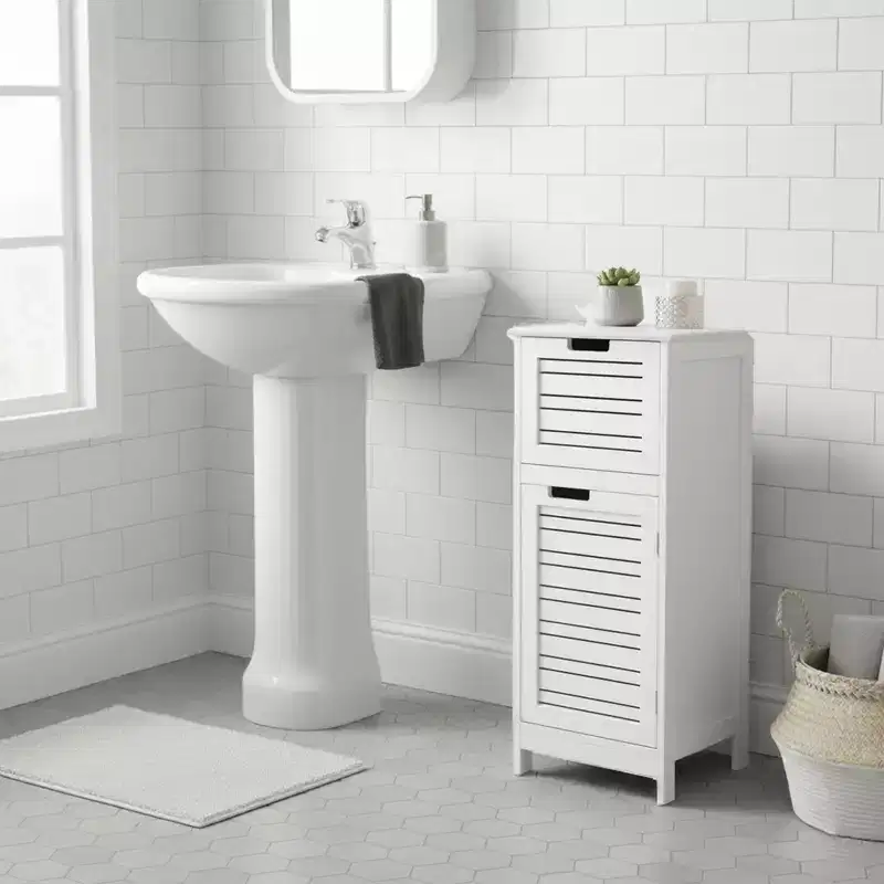 Evideco French Home Goods Bathroom Linen Storage Floor Cabinet