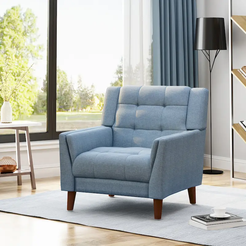 Upholstered Armchair with Tufted Back