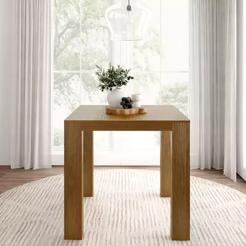 Solid Wood Counter Height Table, Modern Square Dining Table, Seats 4