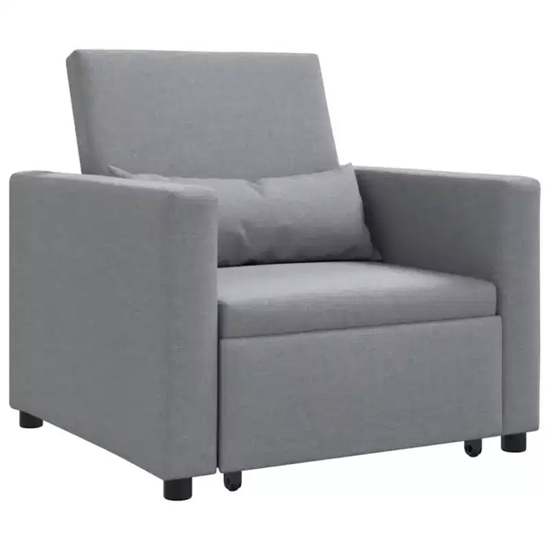 vidaXL Single Sofa Bed Reclining Light gray 90 x 165 x 87 cm fabric