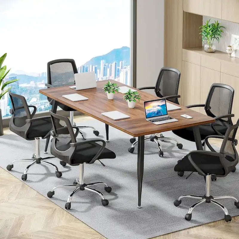 6FT Rectangular Conference Table with Metal Legs