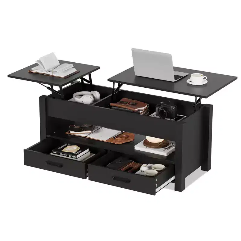 Wood Coffee Table - Adjustable Coffee Table, Height Adjustable Coffee Table, Modern Coffee Table, Stylish Coffee Table