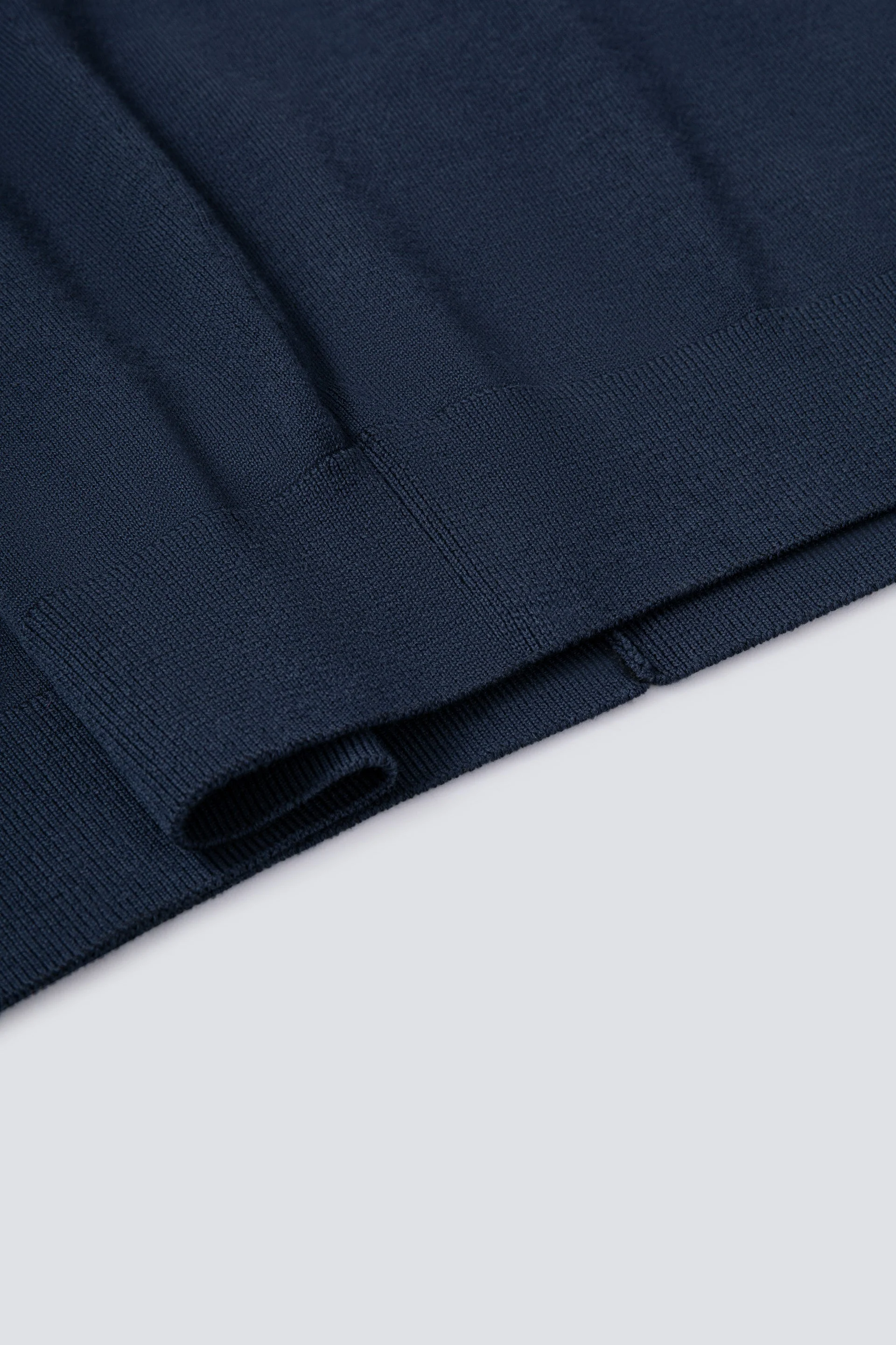 Flat-Knit Three-Button Sweater Polo – Navy