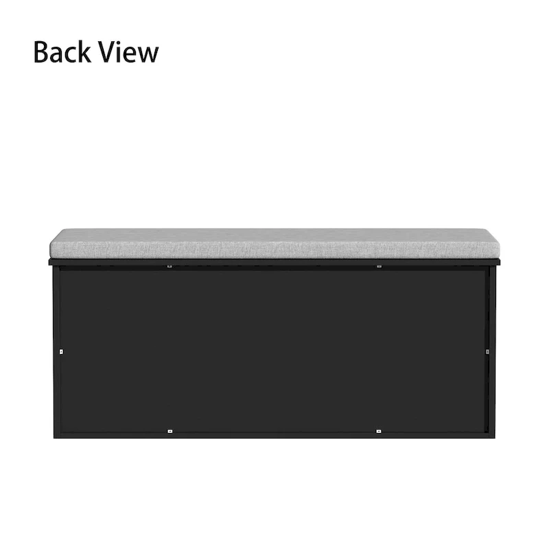 Black Wooden Dog Crate with Cushion Bench Top, Single Dog, 47.2