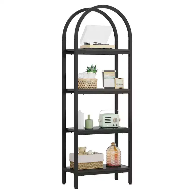 Lantine 70.8 4-Tier Open Arched Bookshelf