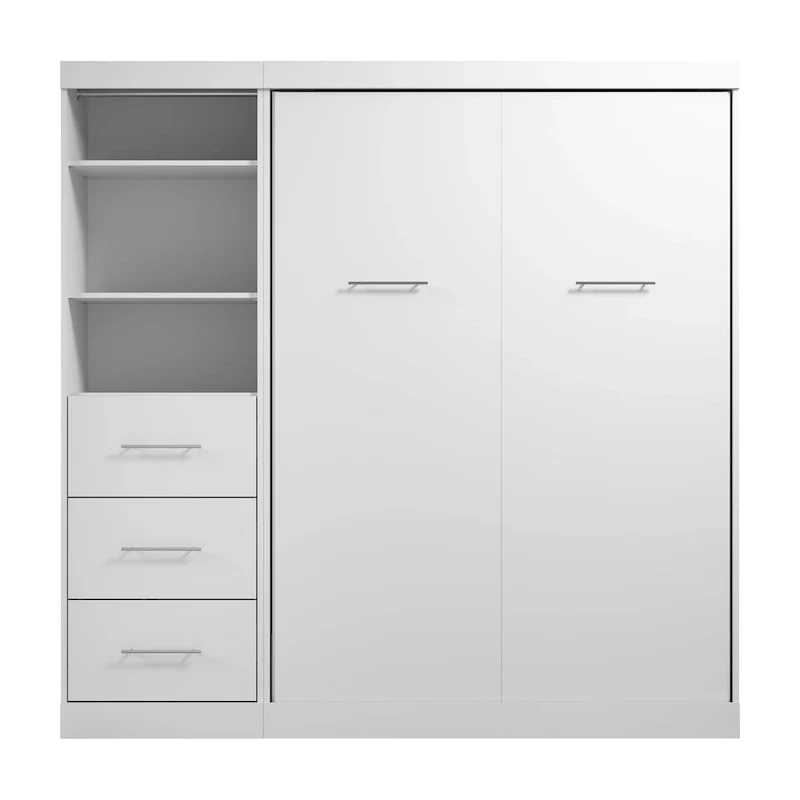 Nebula Full Murphy Bed and Closet Organizer with Drawers by Bestar