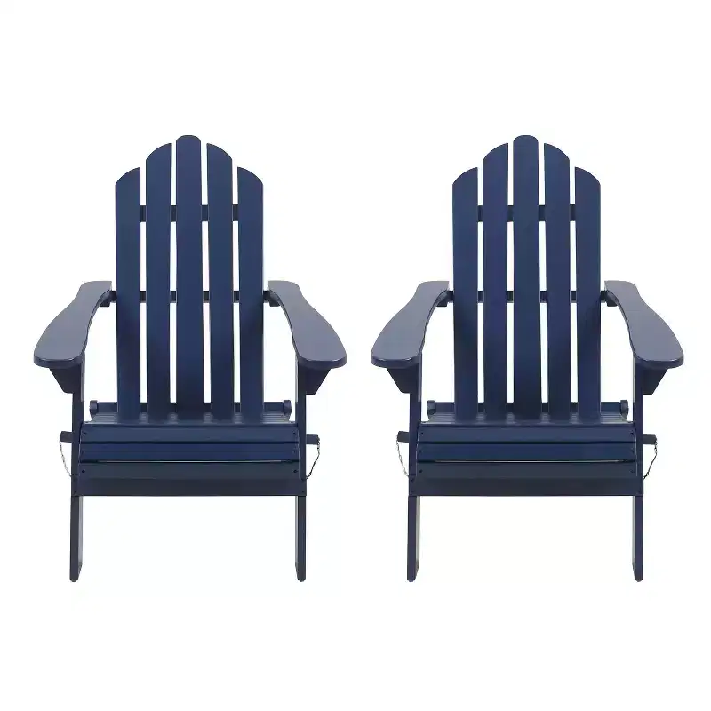 2pk Hazel Outdoor Acacia Wood Foldable Adirondack Chairs - Christopher Knight Home
