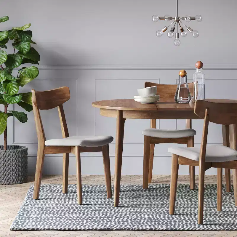 Astrid Mid-Century Round Extendable Dining Table - Threshold