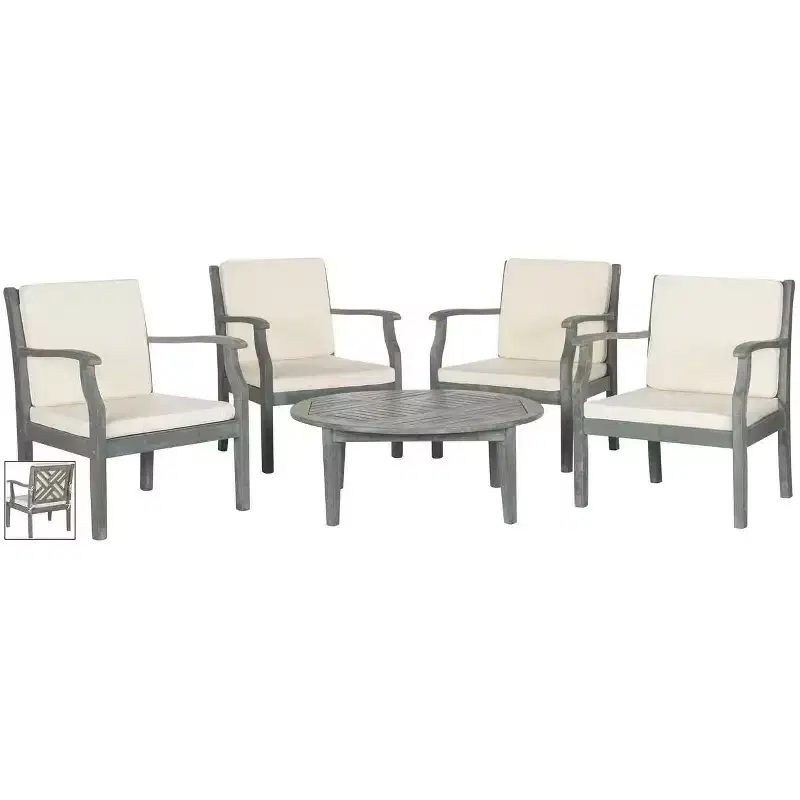 Anaheim 5 Piece Patio Coffee Seating Set - Indoor/Outdoor - PAT6718 - Safavieh