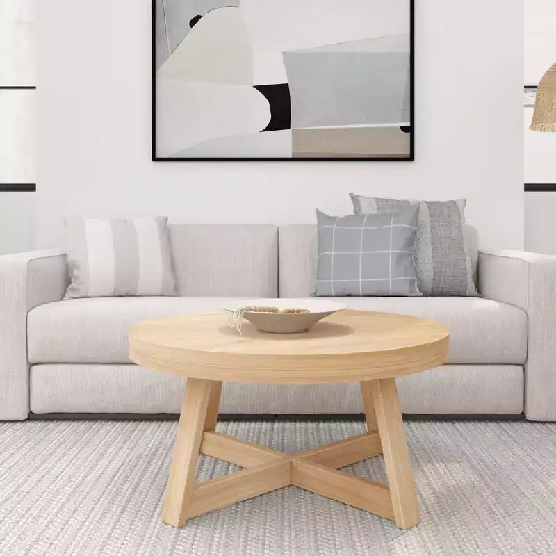 Classic Solid Wood Round Coffee Table, 36