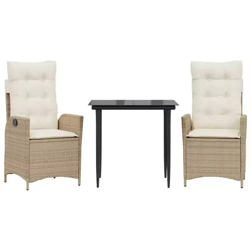 vidaXL Modern Garden Dining Set with Cushions