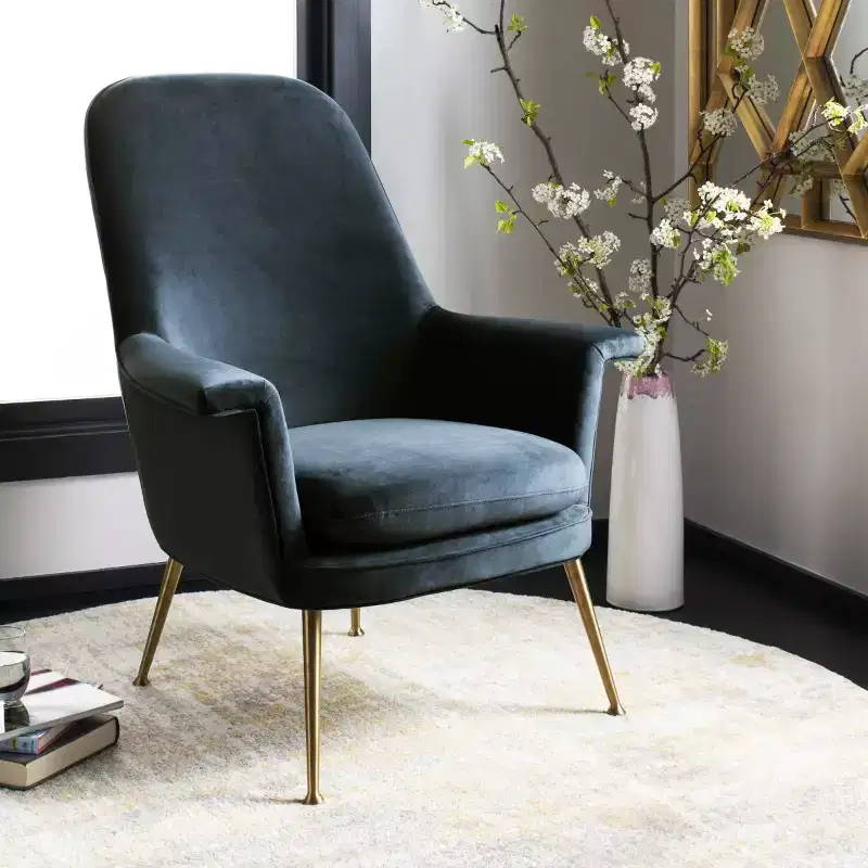 Aimee Velvet Arm Chair - SFV4701 - Safavieh Couture