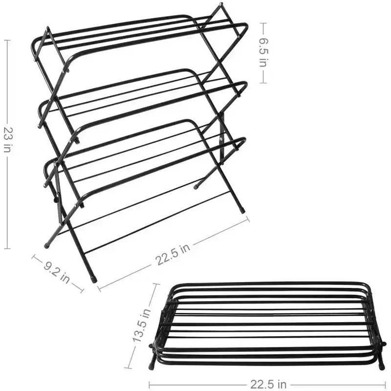 4-Tier Foldable Metal Shoe Rack - Holds 9-12 Pairs, Matte Black, No Assembly Required