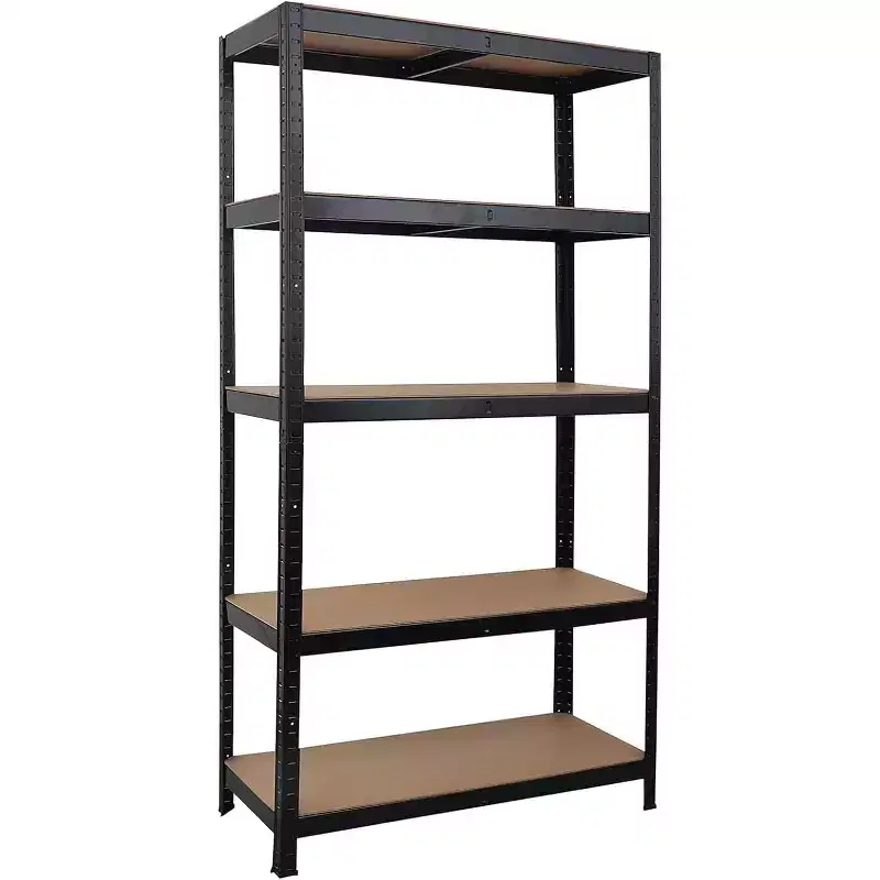 Acekool 5-Tier Heavy Duty Adjustable Steel Garage Storage Rack, 71 Shelving Unit with Steel Frame and MDF Shelves for Garage & Warehouse