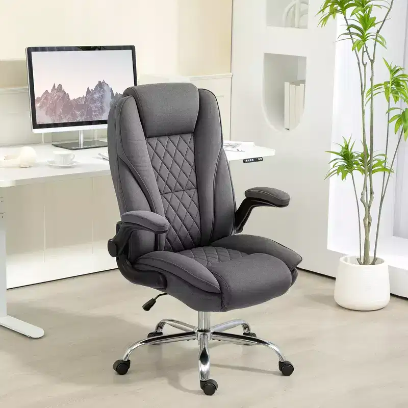 Executive Office Chair with Flip-up Armrests, Swivel Wheels & Adjustable Height