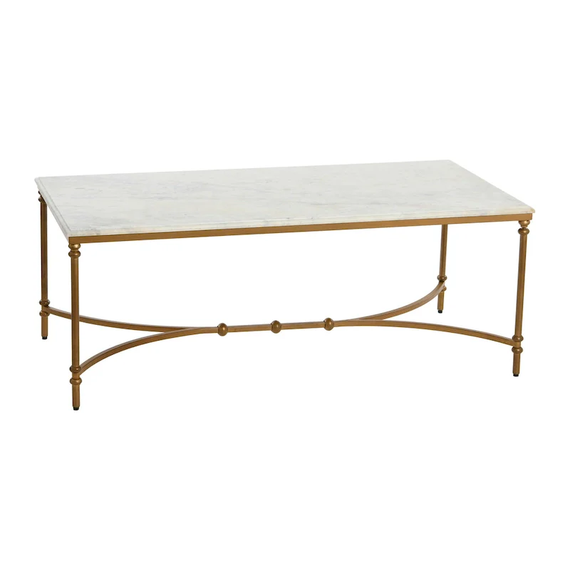 Genuine Marble and Metal Coffee Table