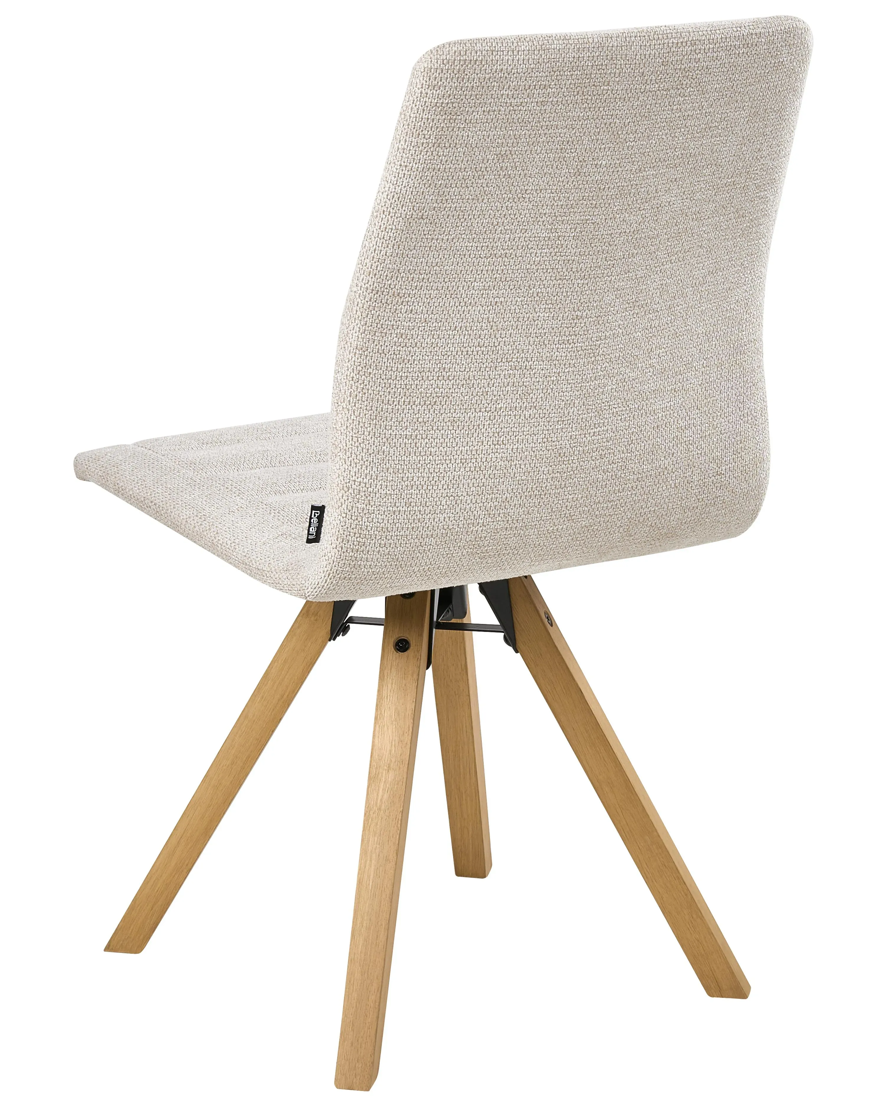Set di 2 sedie da pranzo Tessuto Beige chiaro con braccioli