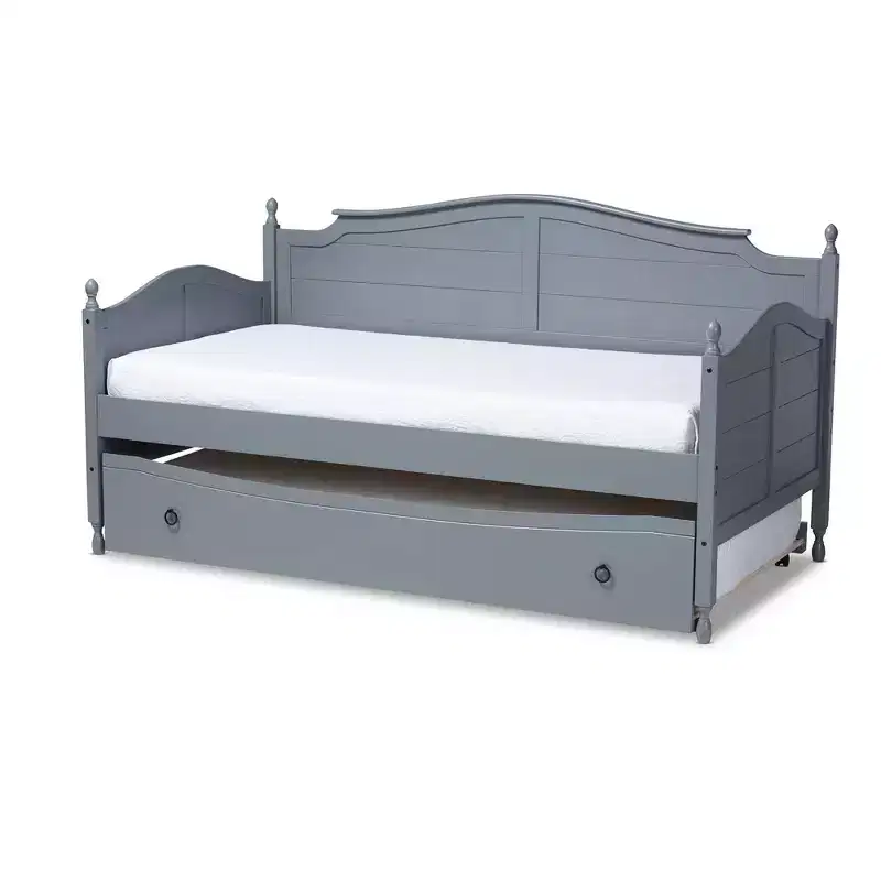 Twin Mara Wood Daybed with Trundle - Baxton Studio