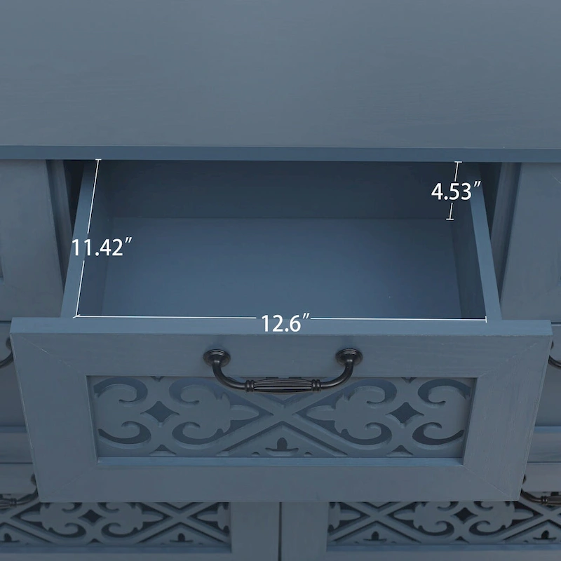 7 Drawer Cabinet,With Black Metal Handle